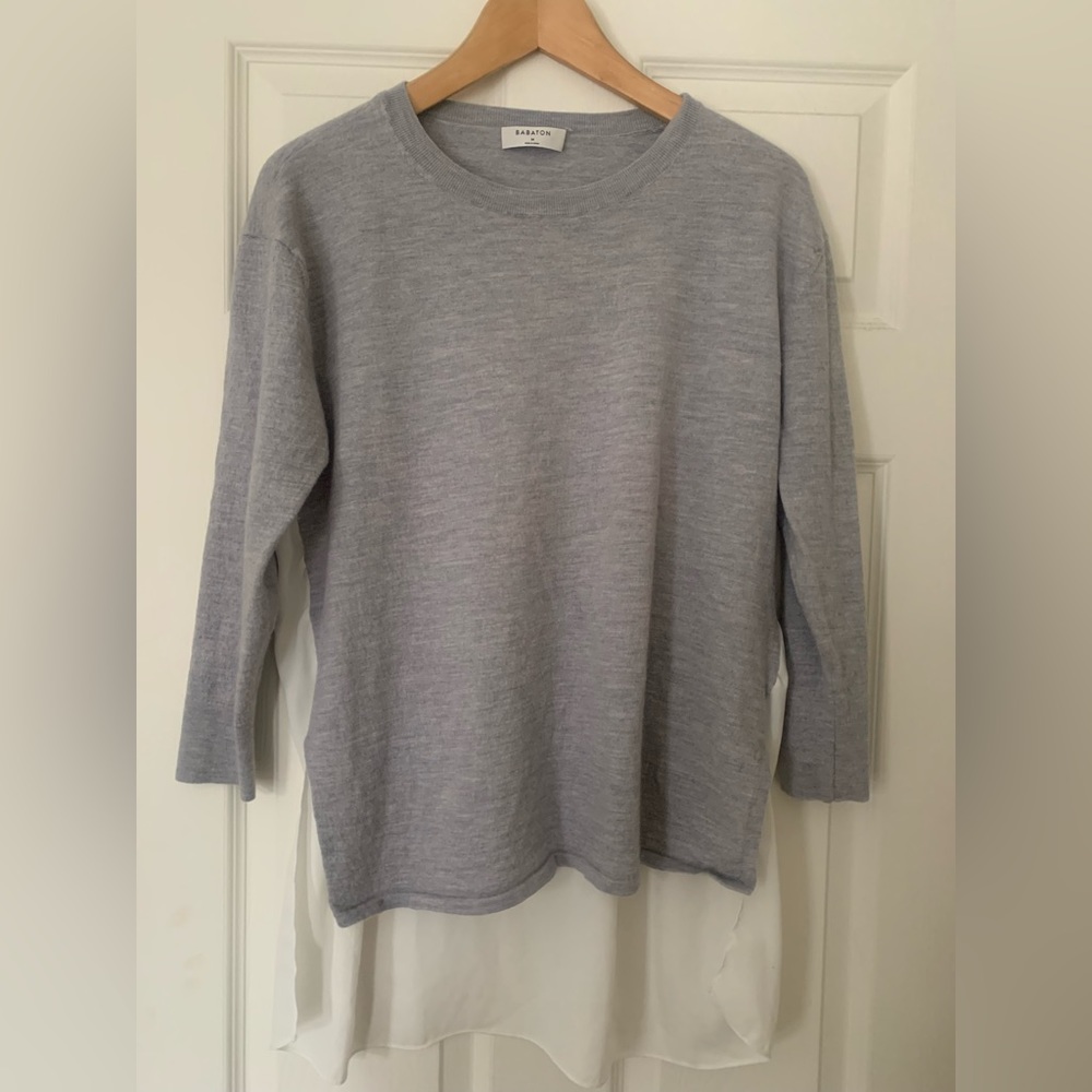 Babaton wool sweater with chiffon back